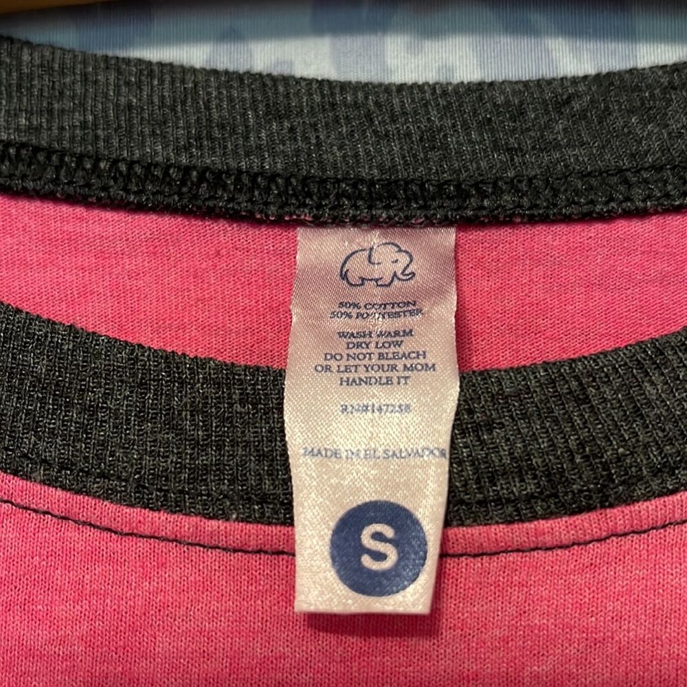 Simply Southern 3/4 Sleeve Raglan Tee Baseball T-shirt Hot Pink Grey Sz S Small - Picture 5 of 5